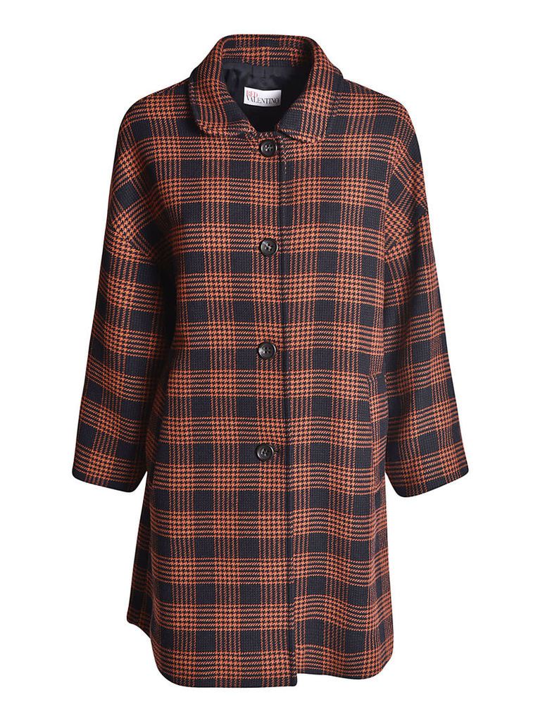 RED Valentino Checked Pattern Coat