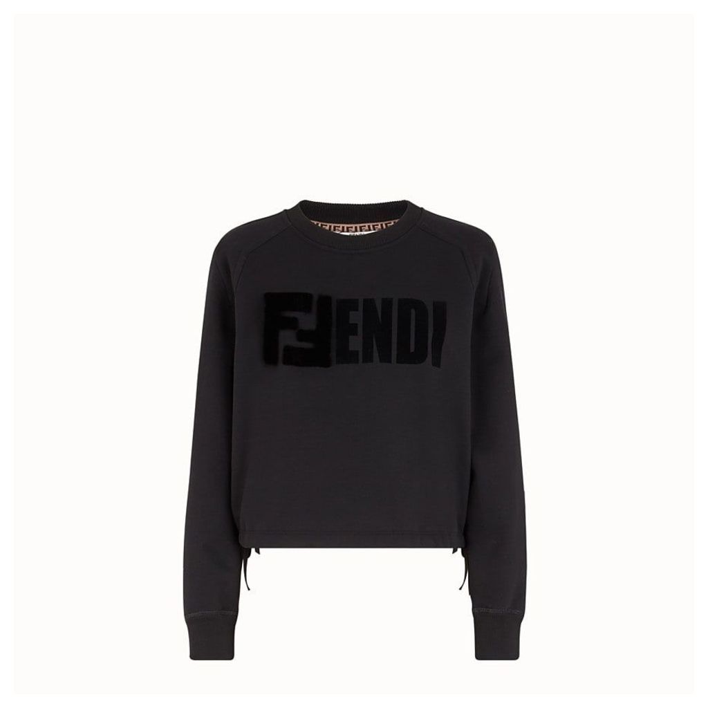 Fendi Ff Logo Embroidered Sweatshirt