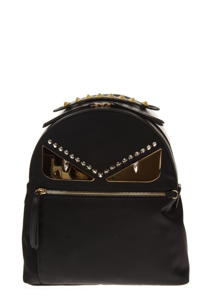 Fendi Black Backpack In Nylon And Leather