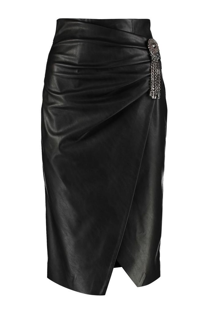 Pinko Cagliare Faux Leather Skirt
