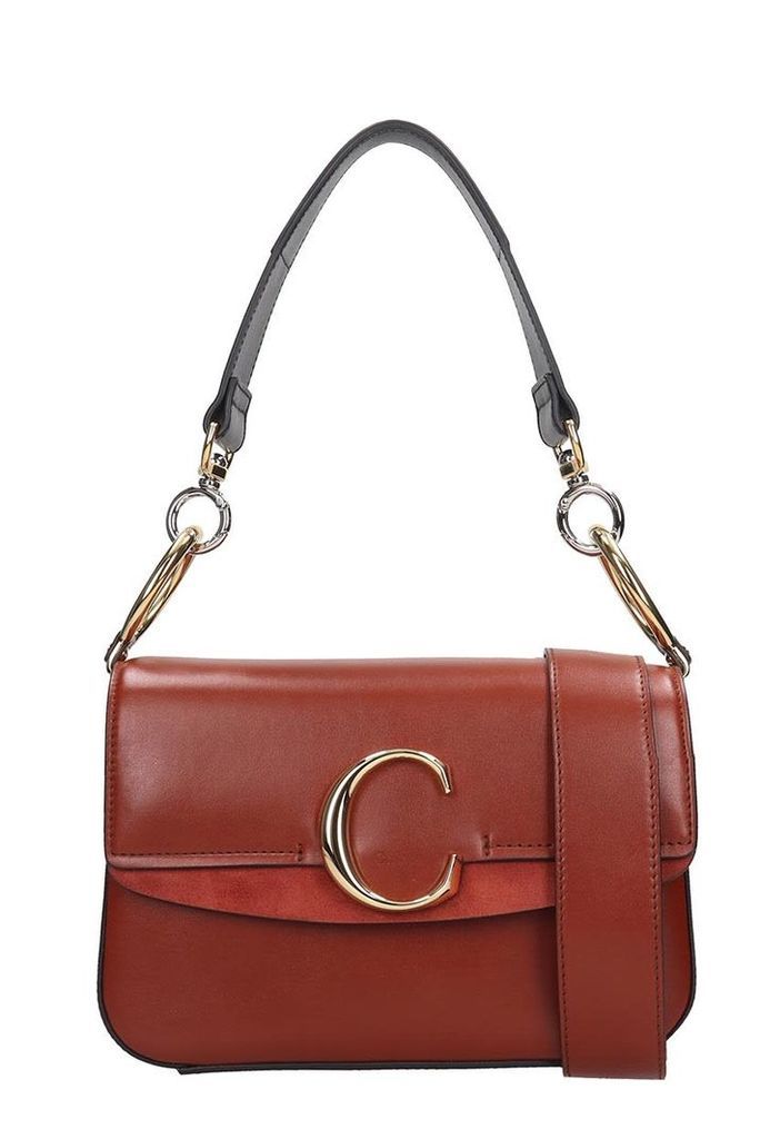 Chloe C Shoulder Bag In Brown Leather