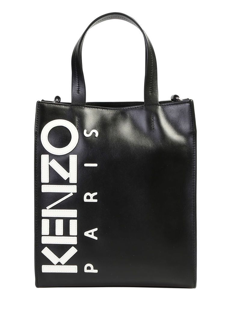Kenzo Logo Patch Tote Leather Bag