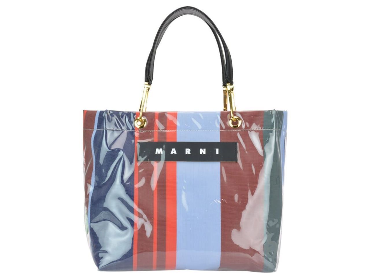 Marni Logo Striped Shopping Bag