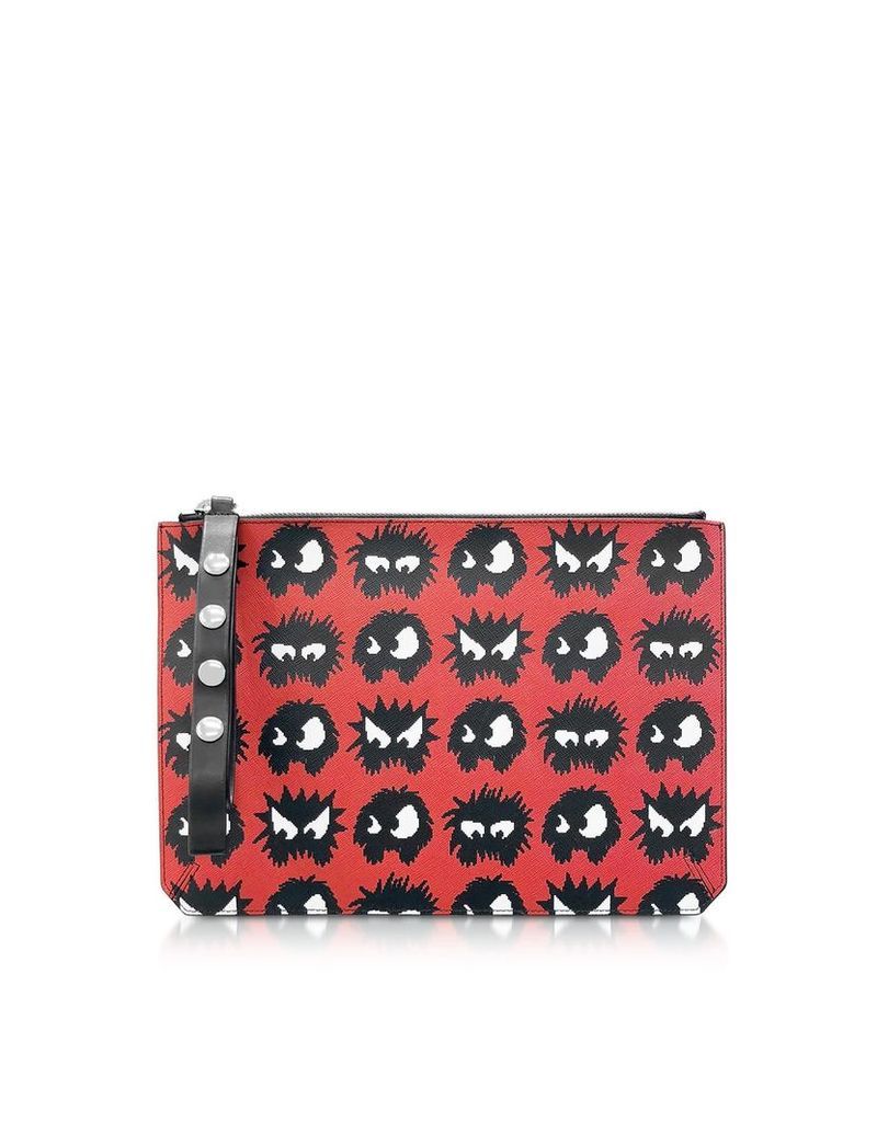 Mcq Alexander Mcqueen Classic Red Knit Monster Tablet Pouch