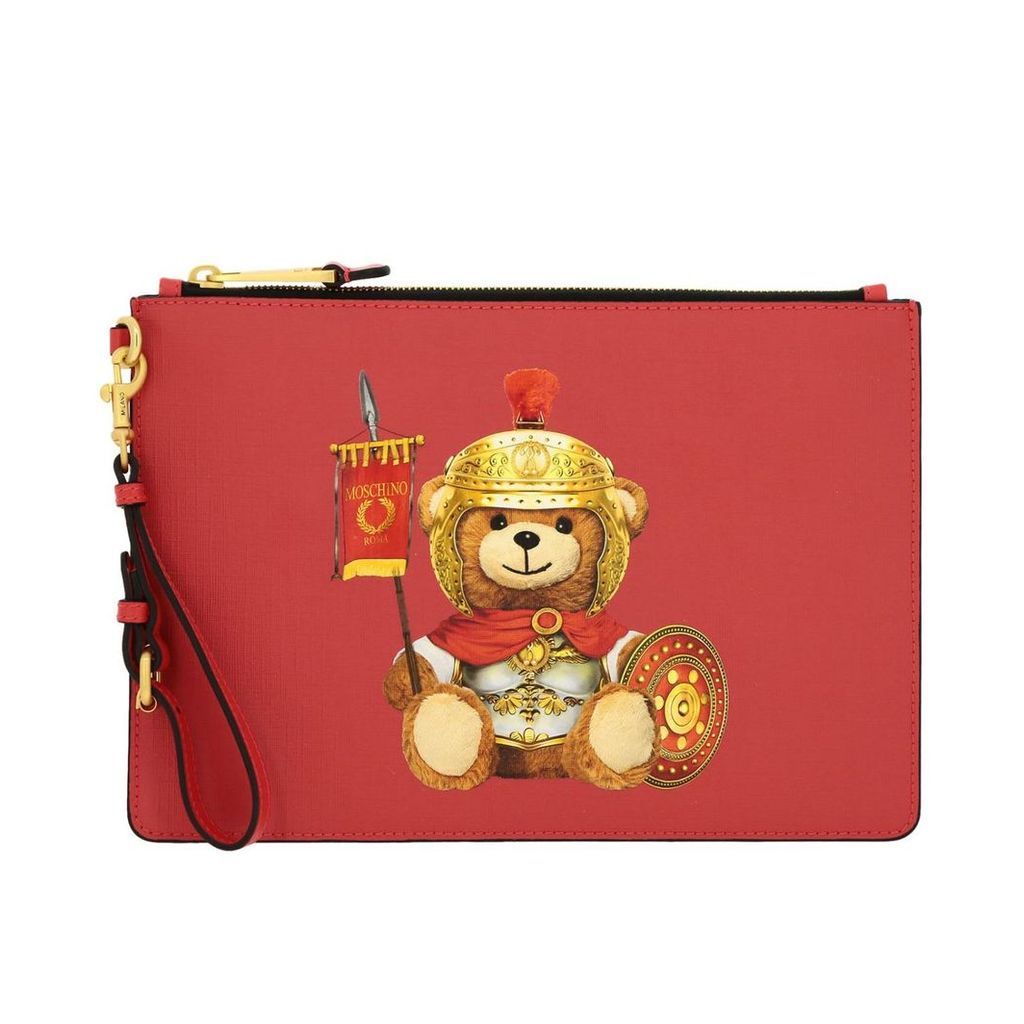 Moschino Couture Clutch Moschino Couture Clutch Bag In Synthetic Leather With Gladiator Teddy Print