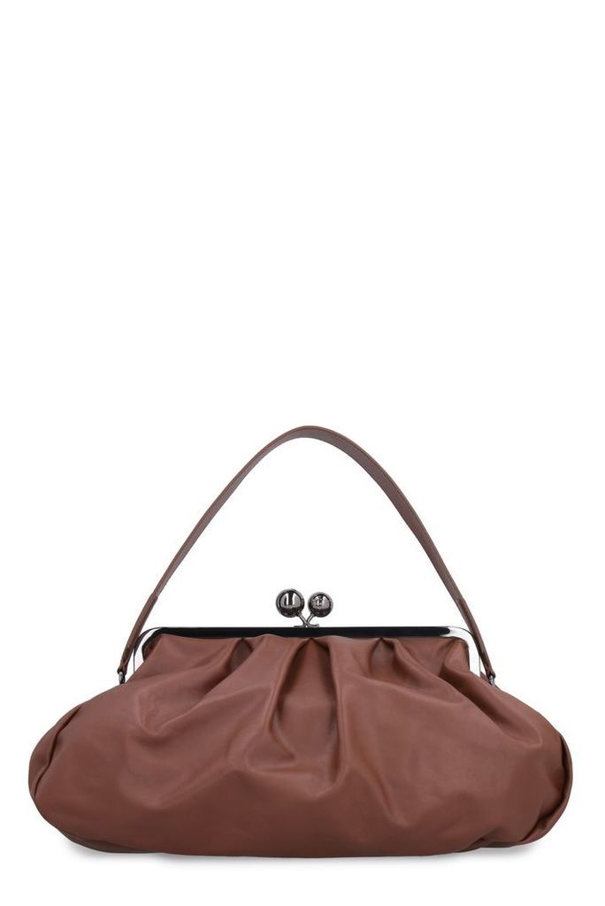 Weekend Max Mara Pasticcino Leather Clutch With Strap