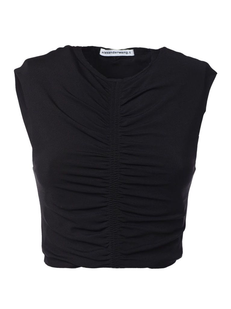 T by Alexander Wang Ruched Cropped Top