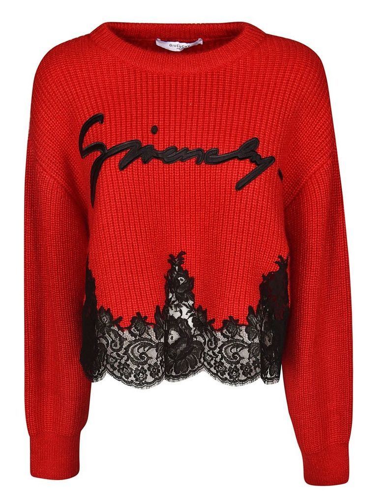 Givenchy Embroidered Logo Laced Sweater