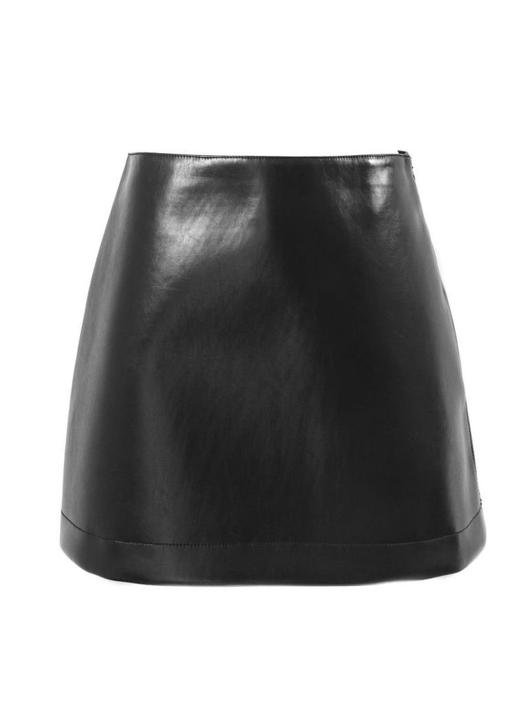 Philosophy di Lorenzo Serafini Black Faux Leather Mini Skirt