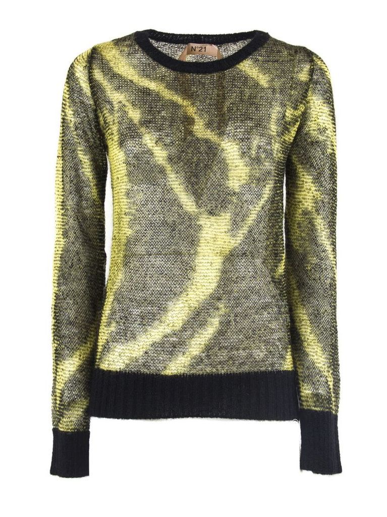 N.21 Black And Yellow Mohair Sweater