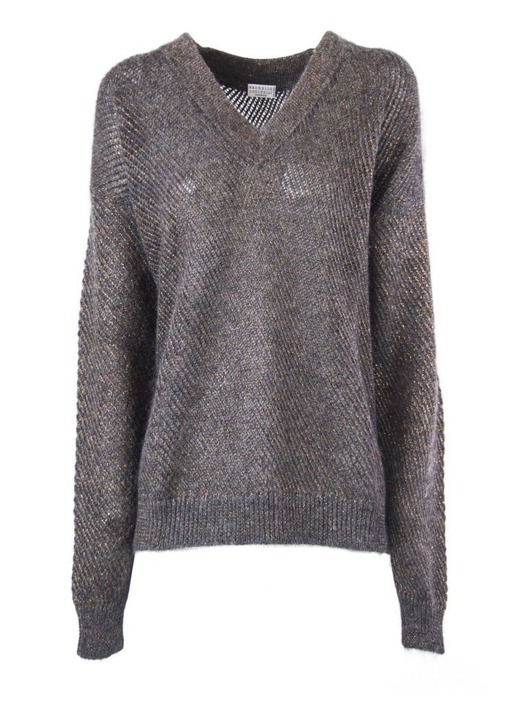 Brunello Cucinelli Mohair And Virgin Wool Sparkling Mesh Sweater