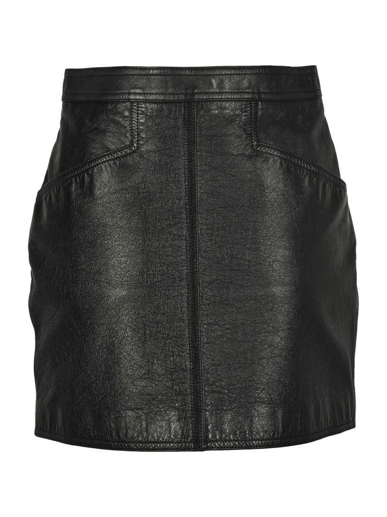 Saint Laurent Antiqued Leather Skirt