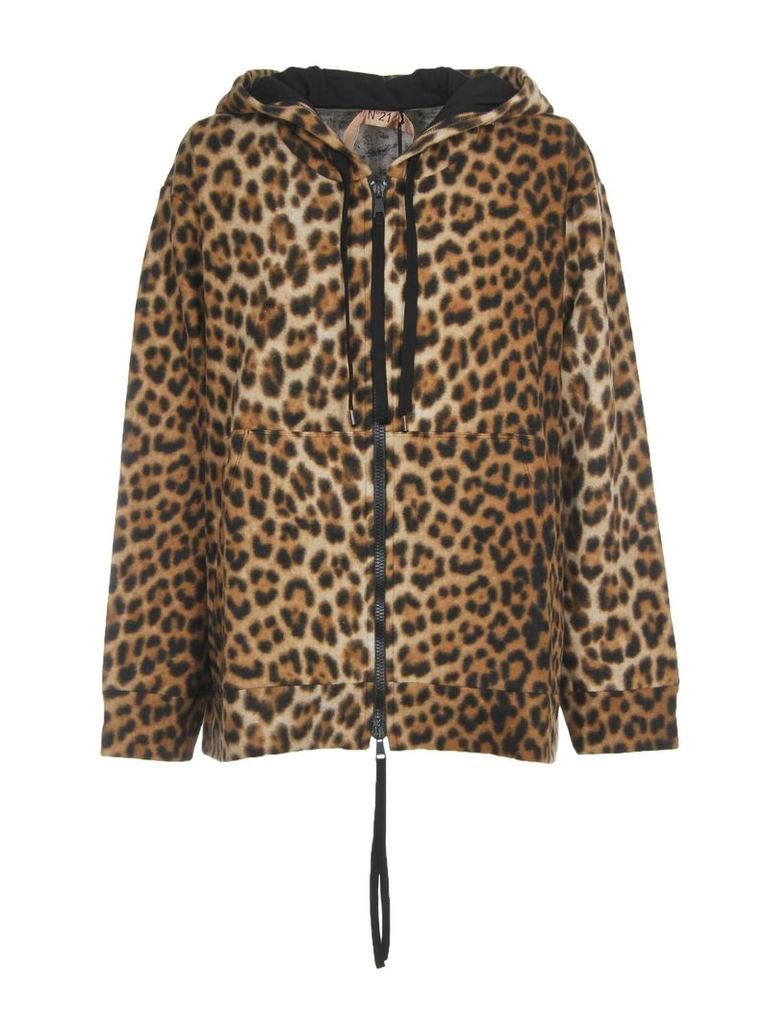 N.21 Leopard Faux Fur Sweatshirt