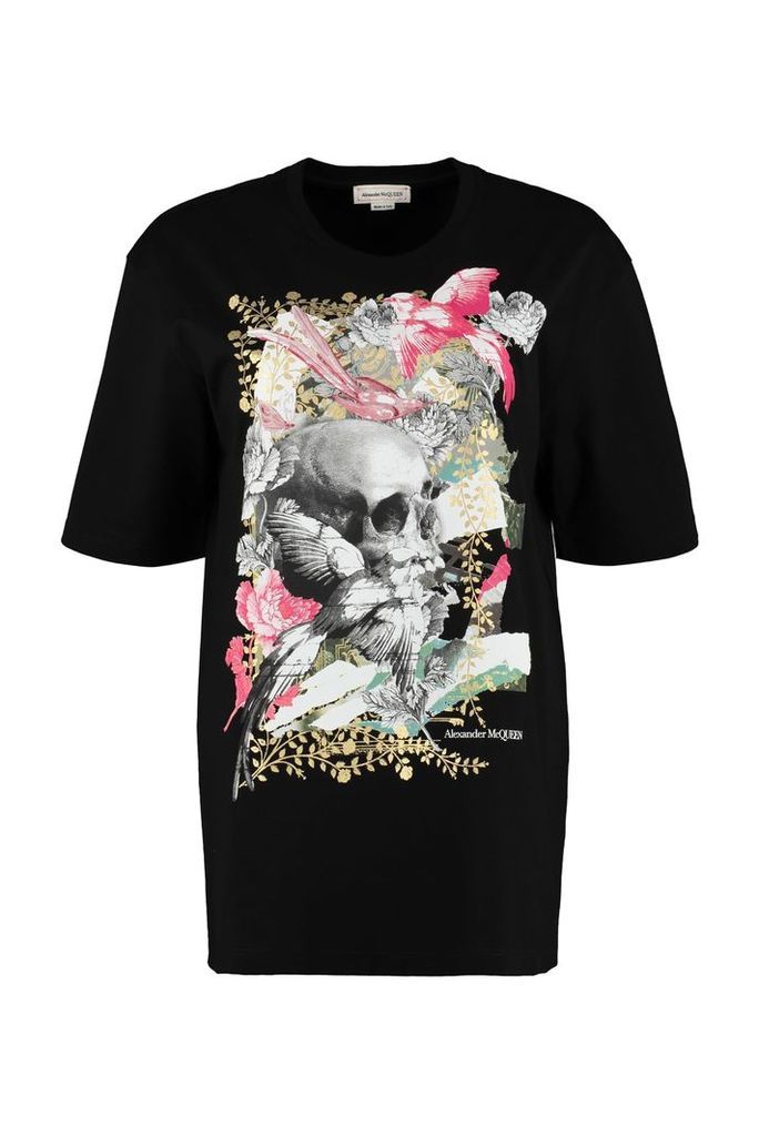 Alexander McQueen Gilded Skull Print Cotton T-shirt