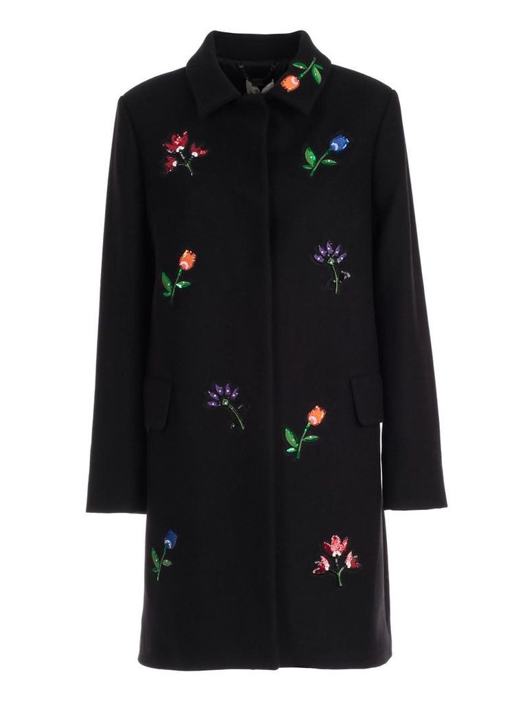 Be Blumarine Coat W/embroidery Paillettes