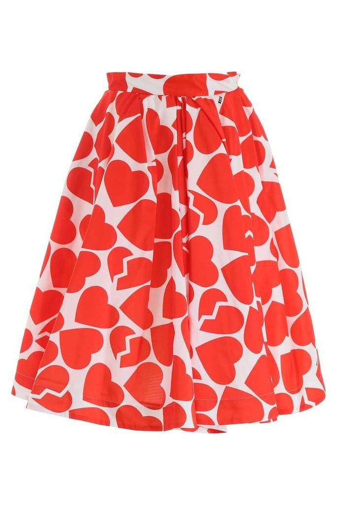 Heart Print Midi Skirt