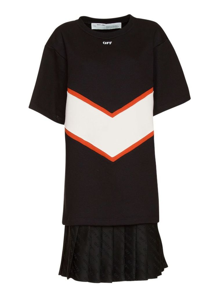 Off-white Contrasting Panels T-shirt Dress