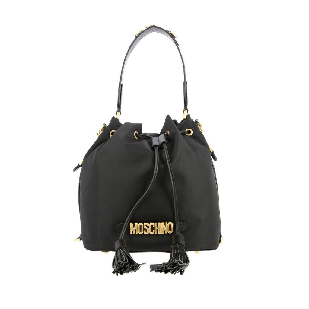 Moschino Couture Mini Bag Moschino Couture Bucket Bag In Nylon With Metallic Lettering