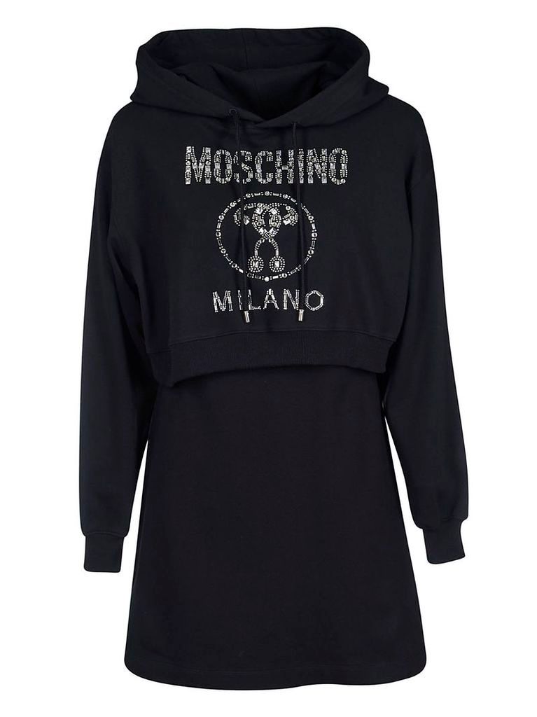 Moschino Logo Embellished Hoodie Dress