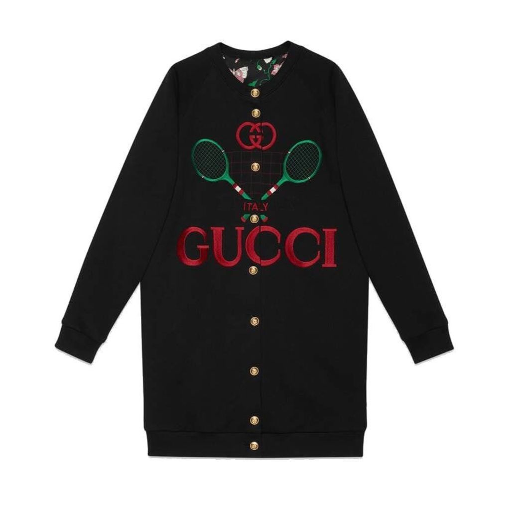 Gucci Logo Cardigan Gold Buttons Crewneck Reversible Multicolor