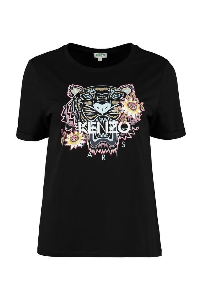 Kenzo Passion Flower Crew-neck Cotton T-shirt