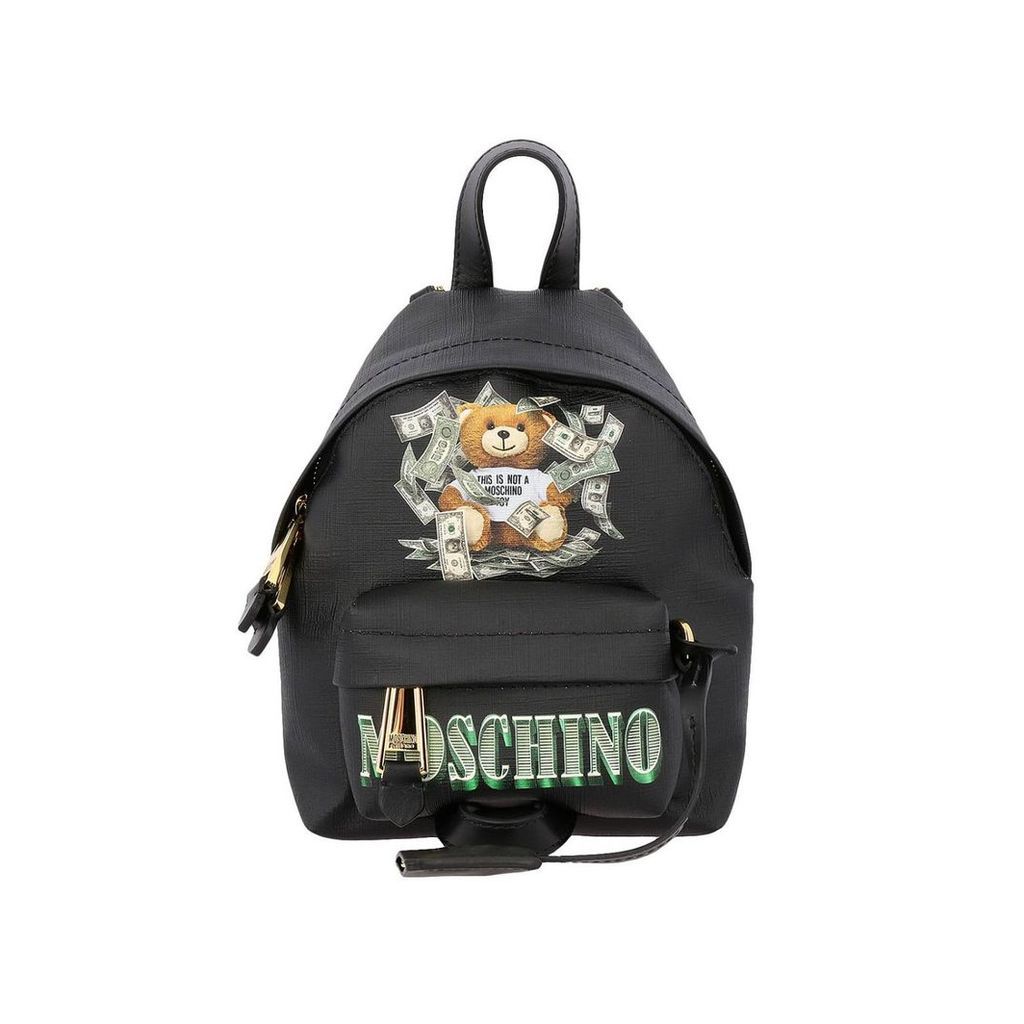 Moschino Couture Backpack Moschino Couture Backpack In Ecological Leather With Teddy Dollar