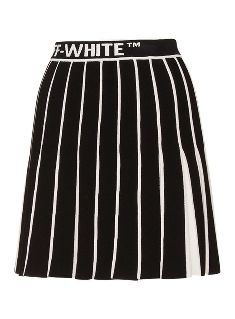 Off-white Contrasting Pleated Skirt
