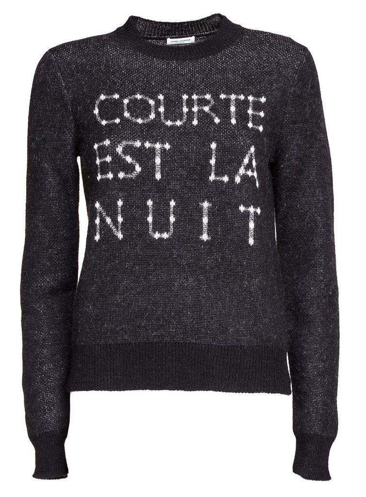 Saint Laurent Black Wool Blend Sweater