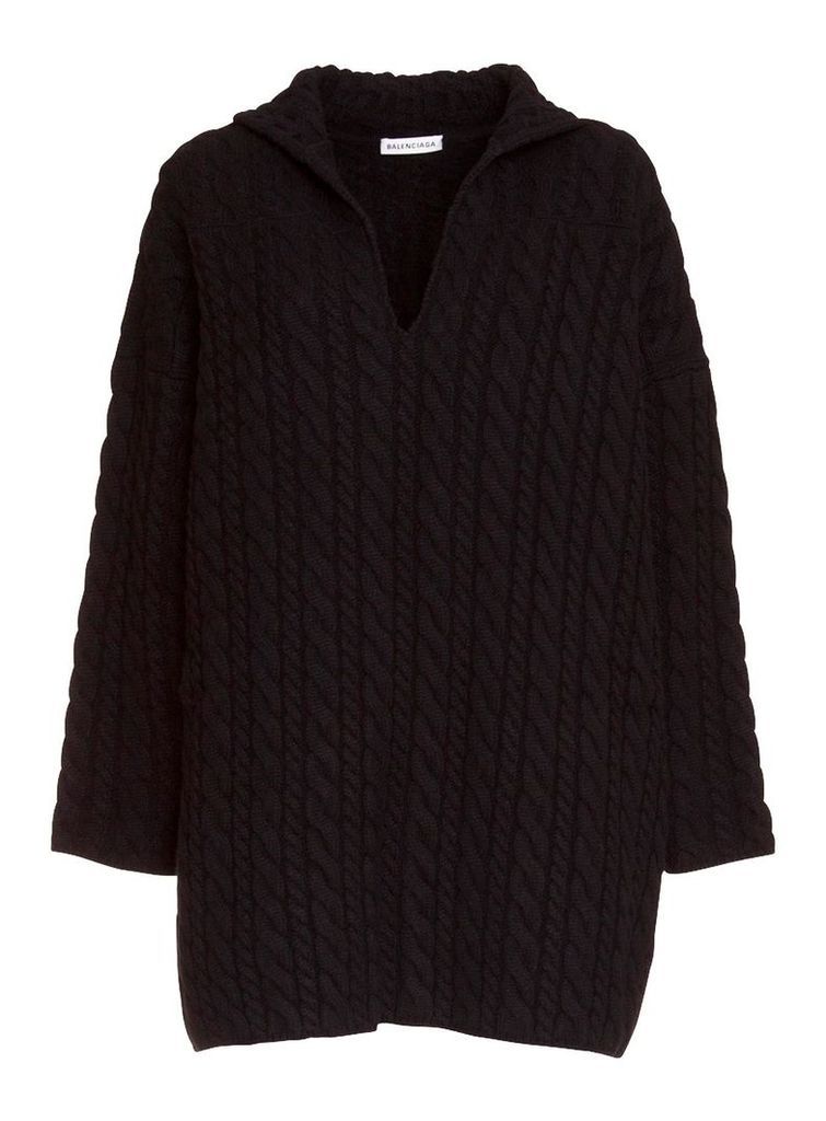 Balenciaga Swing Oversized Pullover In Mixed Cable Knit
