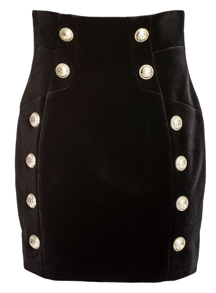 Balmain Button Detail Mini Skirt