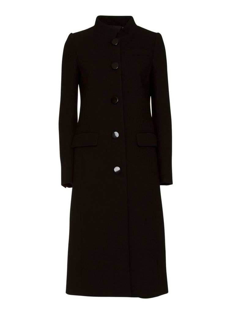 Single-breasted Wool Coat In Black