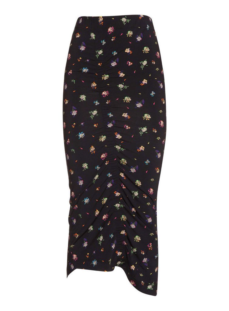 Essentiel Midi Skirt With Multicoloured Floral-print