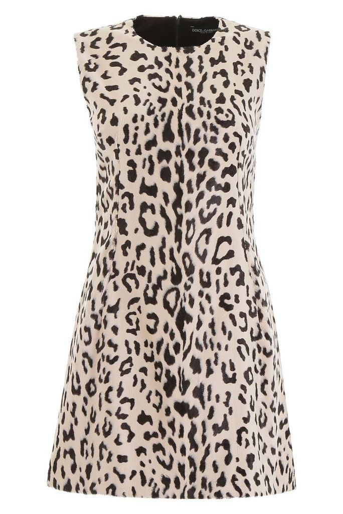 Dolce & Gabbana Leopard-print Faux Fur Mini Dress