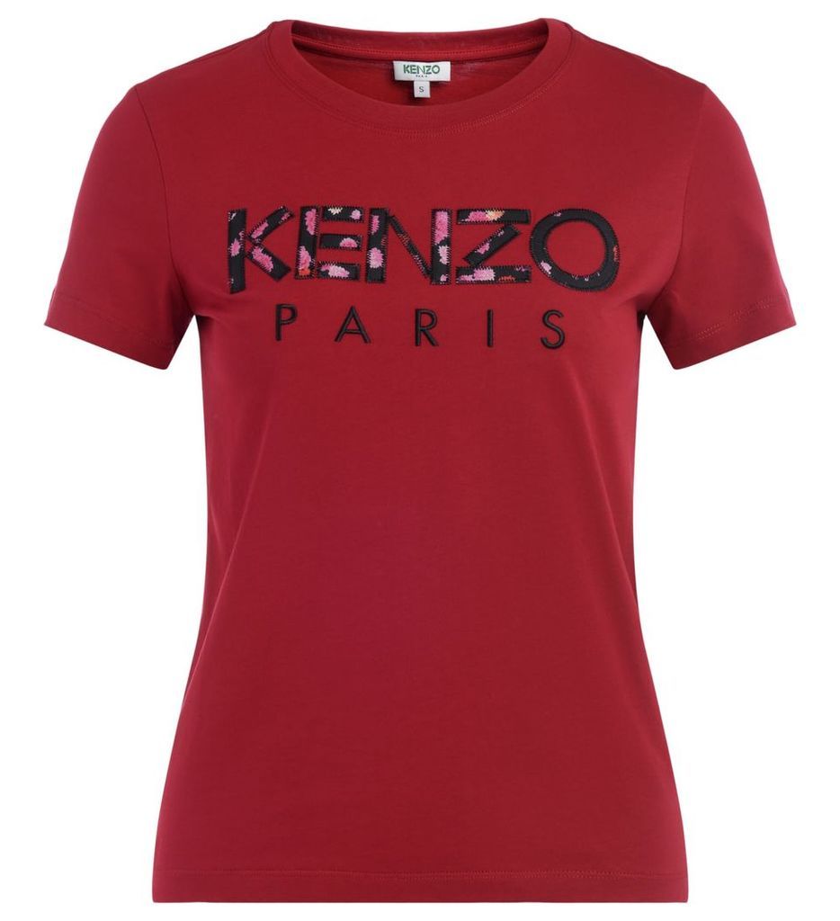 Kenzo T Shirt In Cherry-colored Cotton, Front Logo