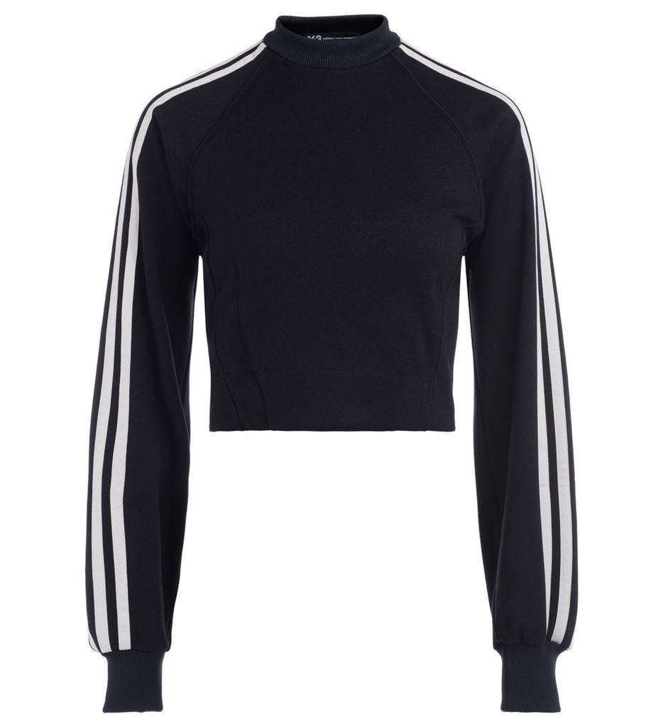 Adidas Black Crewneck Sweatshirt With White Side Stripes