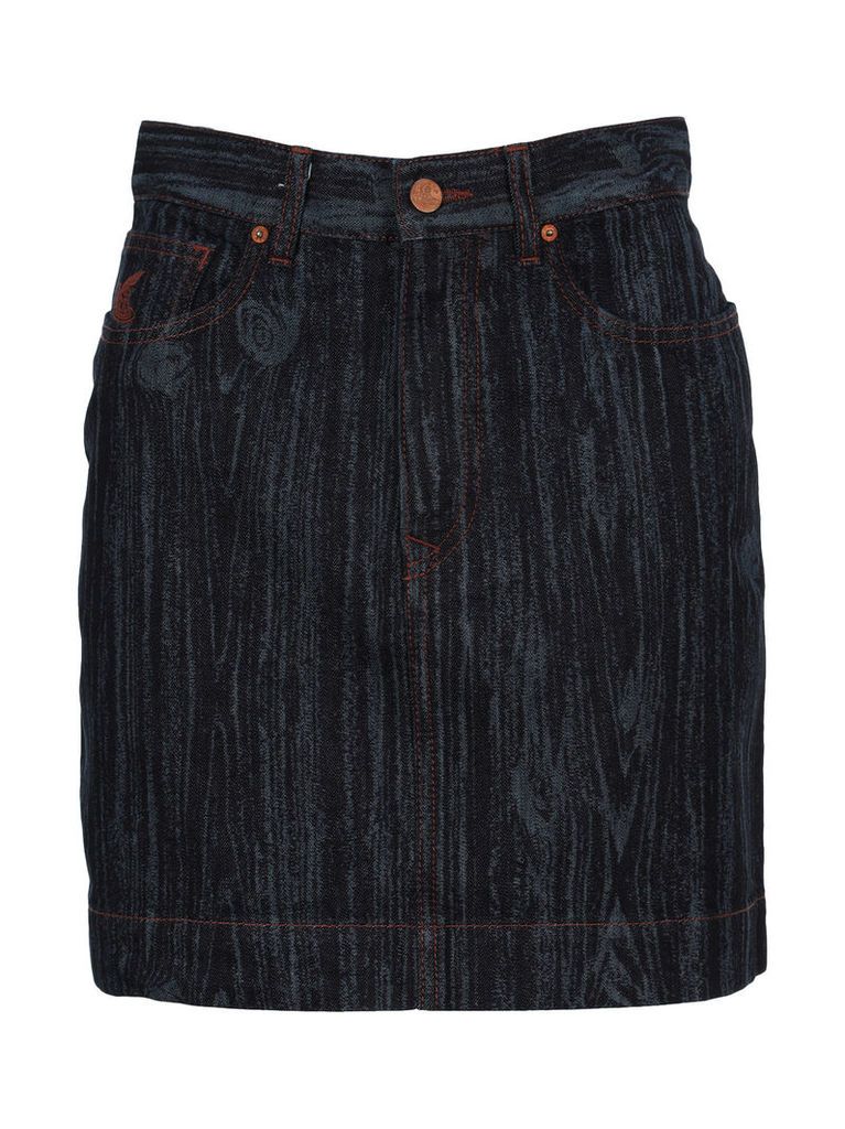 Anglomania Wood Effect Denim Skirt
