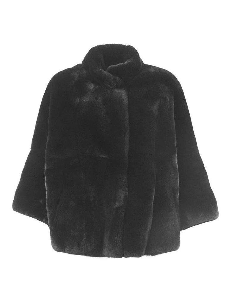 S.W.O.R.D 6.6.44 Charcoal Rabbit Fur Shearling Button-up Coat