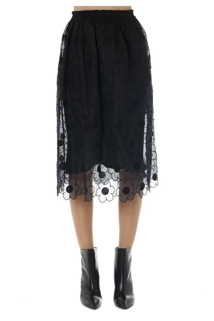 Simone Rocha Black Silk And Tulle Skirt