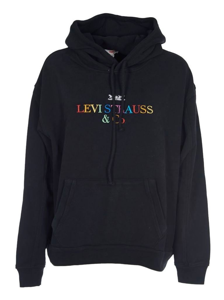 Levis Black Hoody With Multicolor Logo