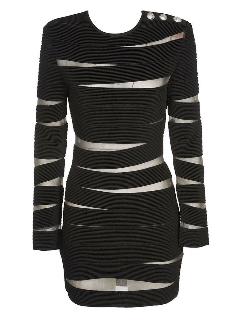 Balmain Cut-out Stripe Dress