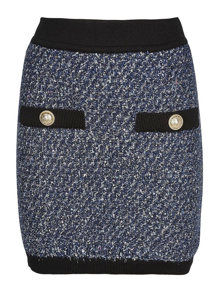 Balmain Knitted Button Skirt