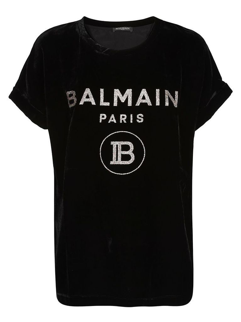 Balmain Velvet Glitter Logo T-shirt