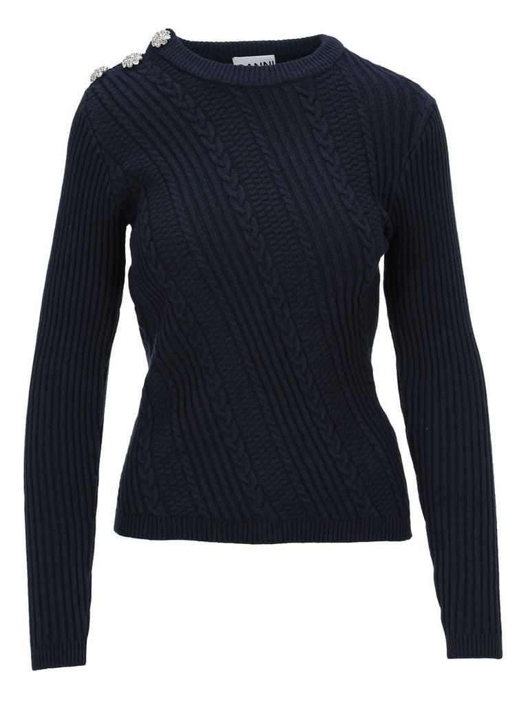 Ganni Embellished Knitted Sweater