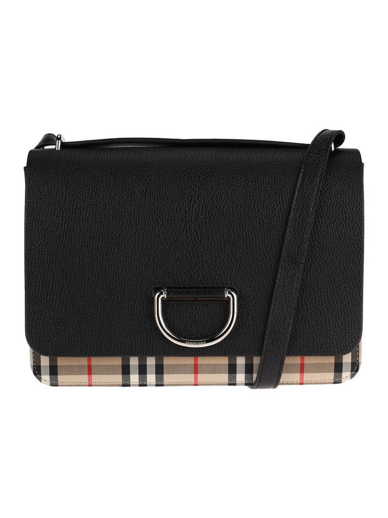 Burberry London Medium Vintage Check And Leather D-ring Bag