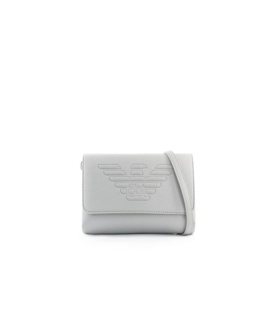 Emporio Armani Maxi Logo Pearl Grey Shoulder Bag