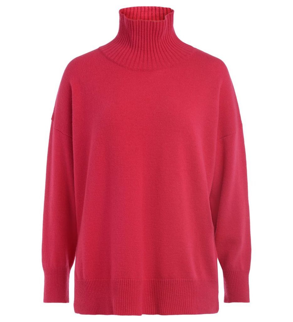 Roberto Collina High Collar Sweater In Strawberry-colored Wool