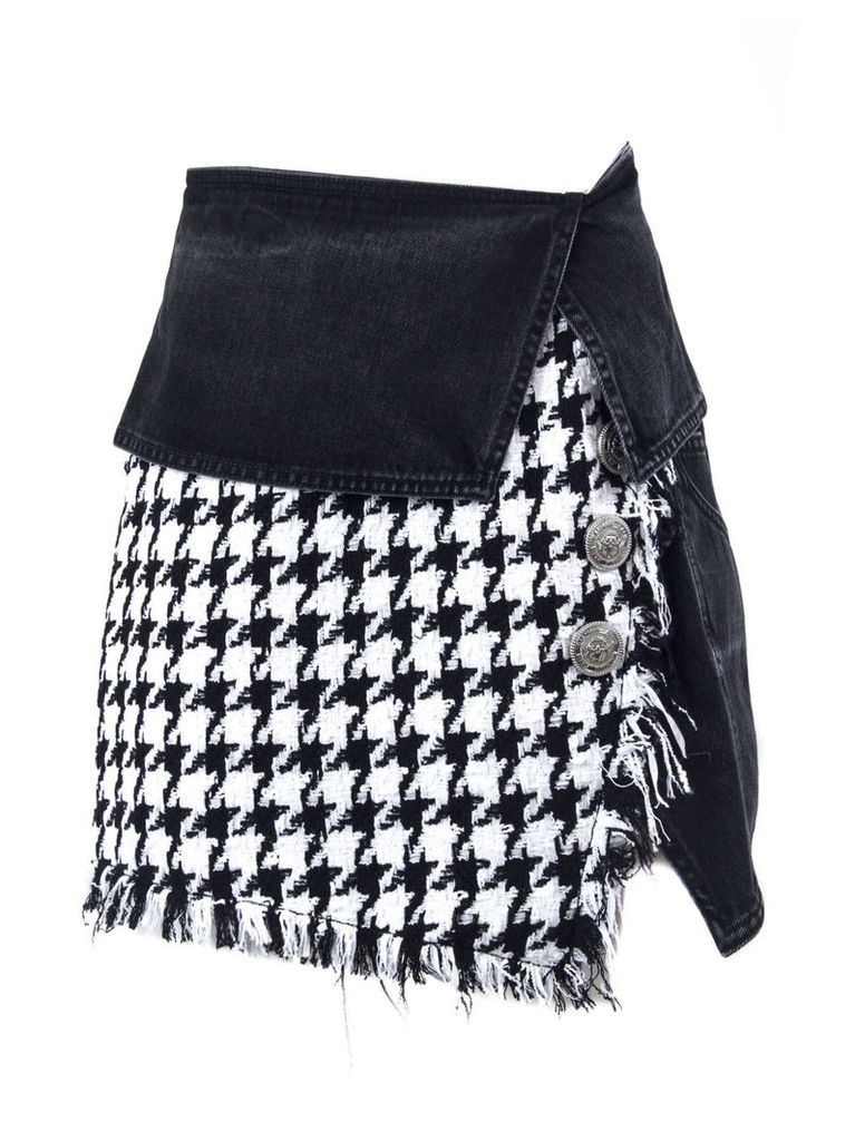 Balmain Short Black And White Skirt