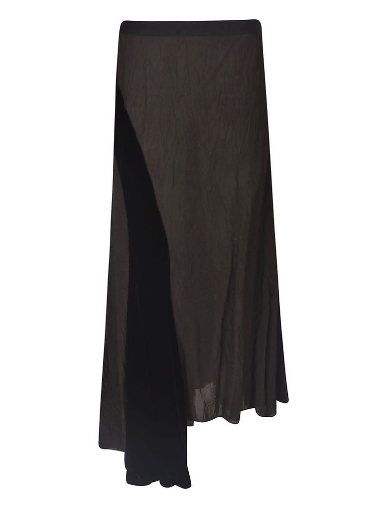 Straight Waist Asymmetric Hem Skirt
