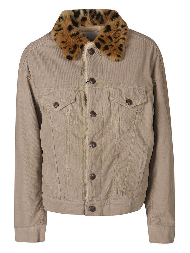 R13 Leopard Collar Buttoned Jacket