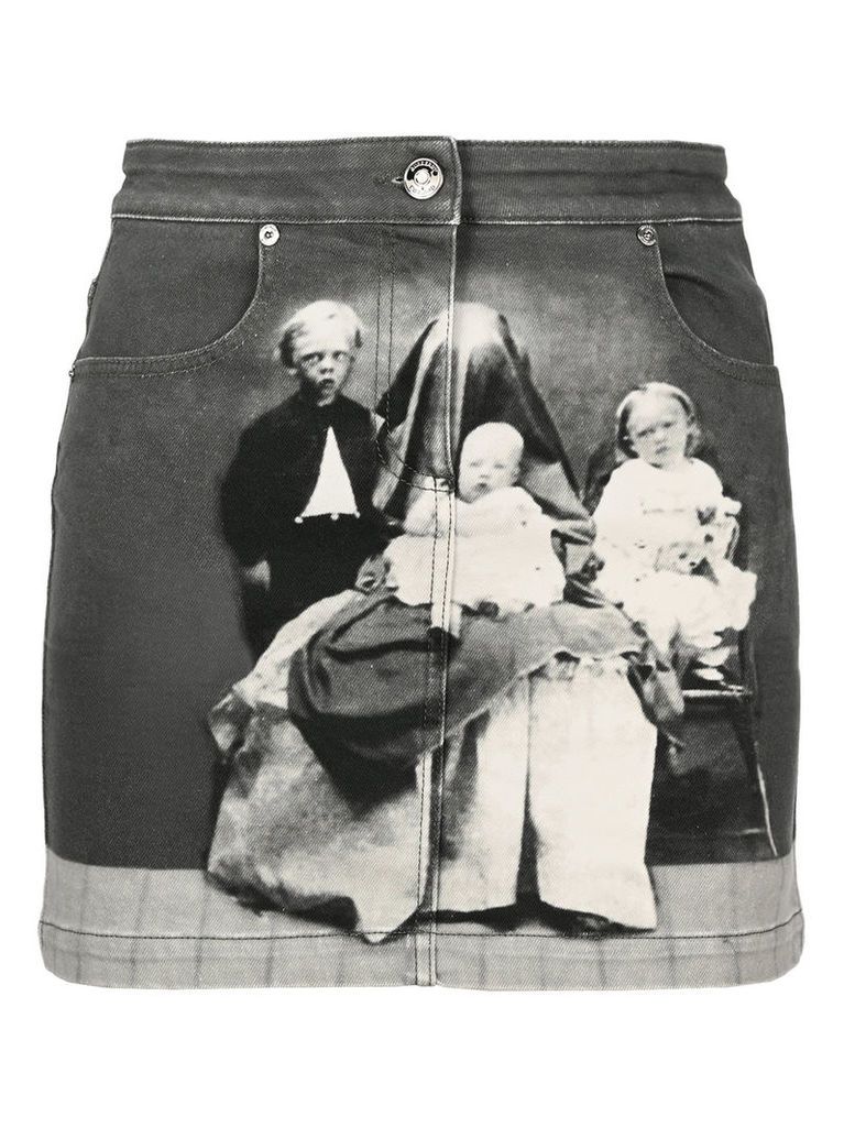 Burberry London Victorian Print Denim Skirt